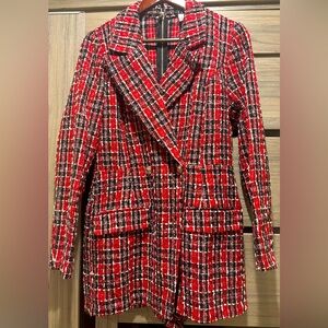 Red plaid tweed romper from Venus size 8
